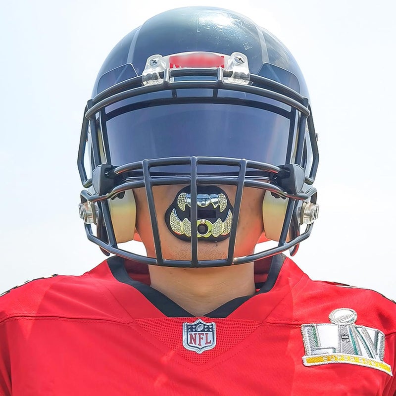 LeCool Football Mouth Guard with Connected Strap- 3D Beast Chrome Adult and Youth Mouth Guard-Mouth Piece for Sports for Maximum Air Flow and Teeth Protection - Image 5
